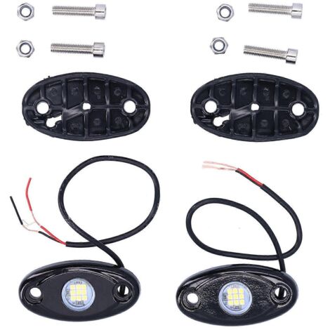 Phares de voiture Rock Lights Blanc 9LEDs IP68, éclairage sous-châssis universel pour camion, ATV, RZR, UTV.