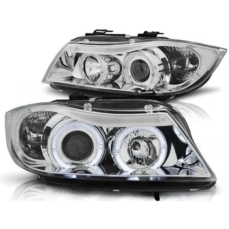 Viking Choice - Phares double halo jantes bmw E90/E91 03 05-08 08 angel eyes chrome