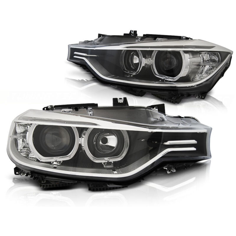 Phares feux diurnes BMW F30/F31 10 11 - 05 15 ANGEL EYES LED NOIR