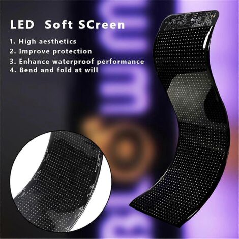 Phares LED pour camion, lampe oculaire colorée avec écran souple pour voiture (BAs illustré)