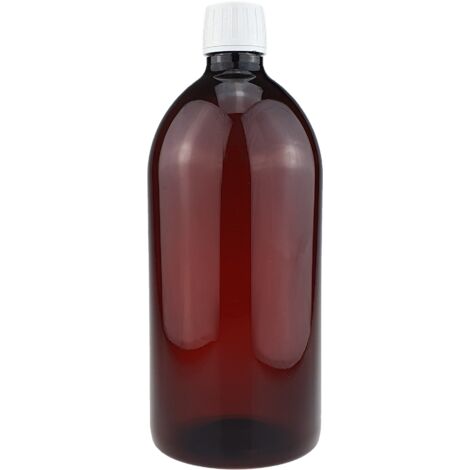 Pharmaflasche PET - 1 Liter - Braun - Hochwertig - Kompatibel für Arzneimittel