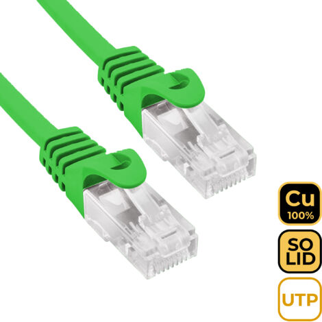 Phasak Cable de Red 100% Cu Cat.6 UTP Sólido Verde 0.25 m - PHK 1952Gr