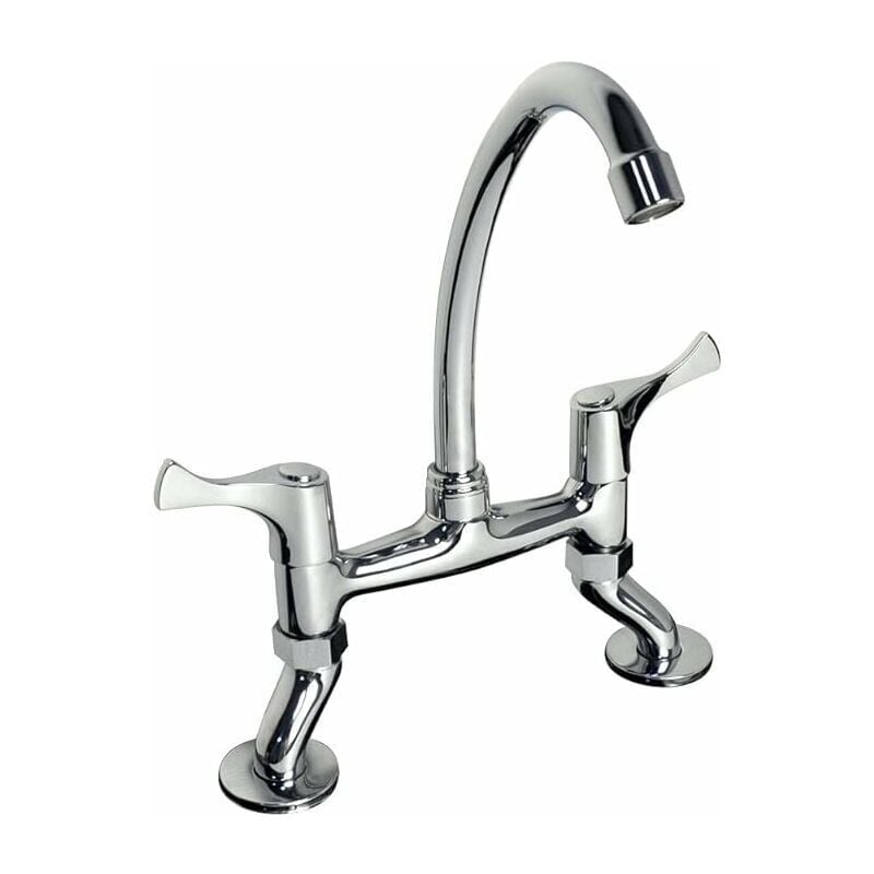 SNQ - phasat Renaissance Retro Mélangeur Cuisine Évier Deux Poignée du Pont Laiton Robinet Mitigeur d'évier Double Poignées de Cuisine Robinet HN100