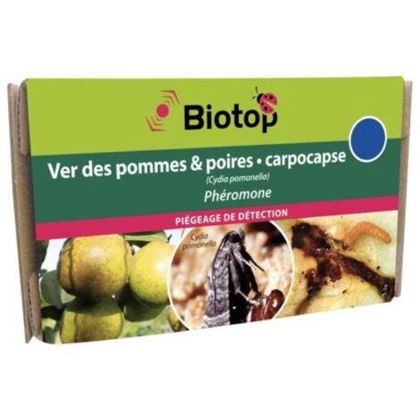 Phéromone carpocapse des pommes et des poires – Insecticide biologique – Action ciblée 3 à 6 mois par capsule – Pour pièges spécifiques – Biotop