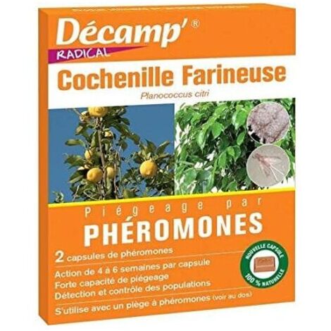 Phéromone contre les cochenilles farineuses – Insecticide biologique – Attire les mâles pour limiter la reproduction – Durée d'action 4 à 6 semaines – Décamp'