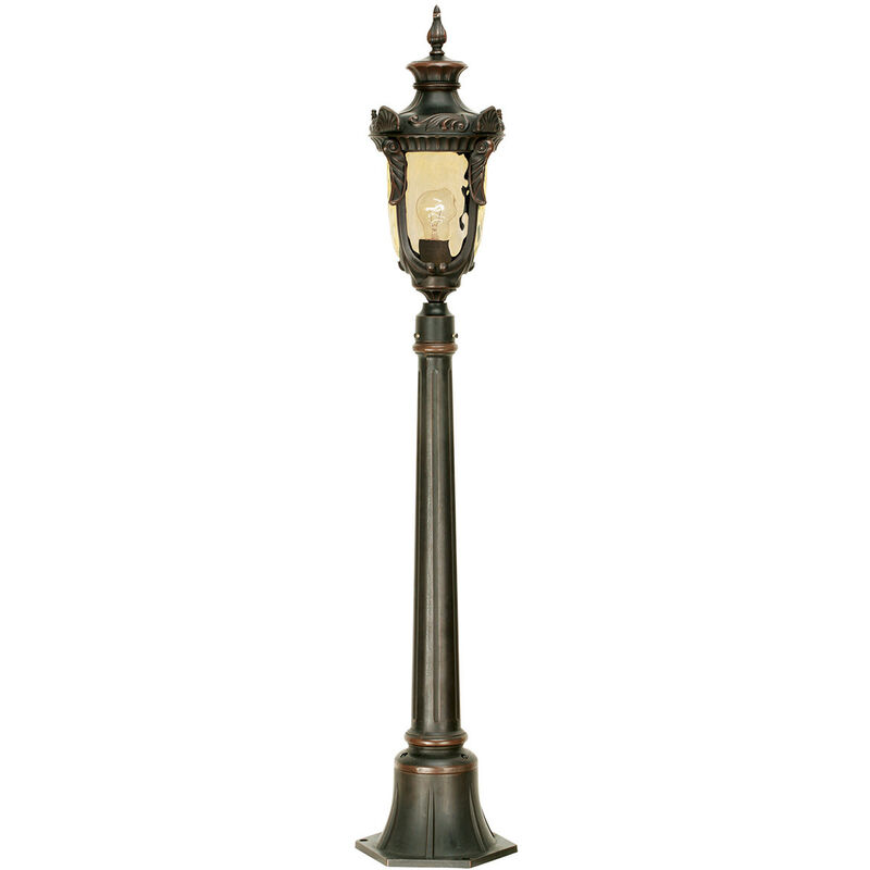 Philadelphia - 1 Light Medium Outdoor Bollard Lantern Old Bronze IP44, E27 - Elstead