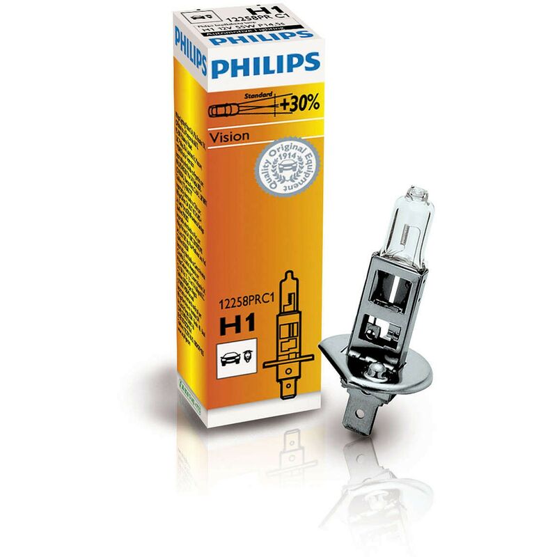 Ampoule Philips H1 Vision 12V 55W +30% - 1 pce -