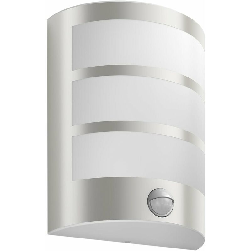 Image of 173244716 myGarden Python LED-Lampada da parete per esterni con sensore di movimento, acciaio inox, 1 x 6 w 230 v, in acciaio, in acciaio inox, 6