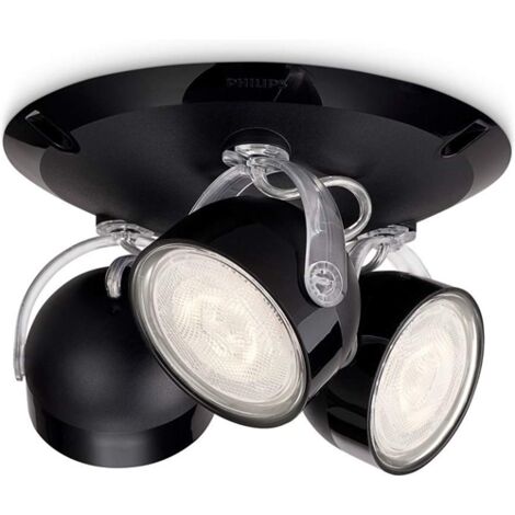 Philips 532333016 Dyna Lampada con 3 Faretti a LED, Nero [Classe di efficienza energetica A]