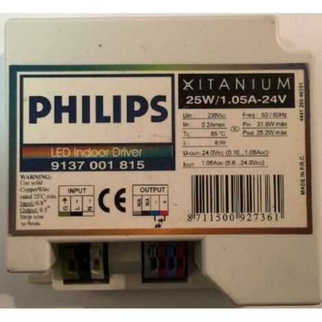 Philips 9137001815 - LED Indoor Driver 25W/1.05A-24V Philips Xitanium
