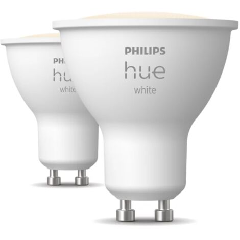 Philips – Ampoule connectée GU10 blanc 4,2 W – 400 lm à 2700 K – Compatible Bluetooth et Zigbee – Lot de 2 ampoules pour éclairage intelligent