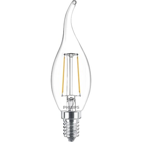 Philips Ampoule flamme transparente à filament 25W BA35 E14