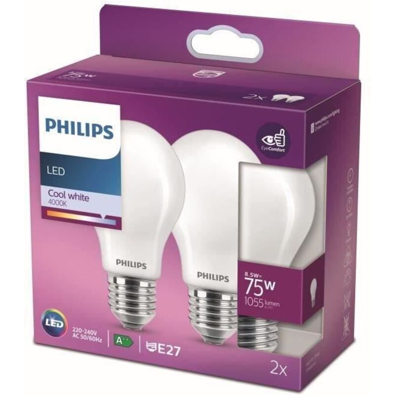 Ampoule Led E27 Standard Froid Philips Le Lot De 2 Ampoules - vue 3