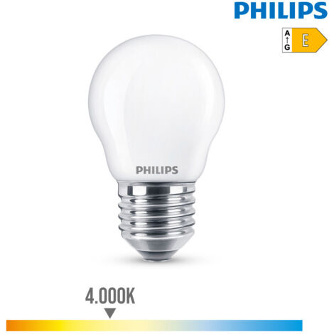 PHILIPS Ampoule LED Sphérique E27 6,5W 806lm 4000K Lumière du Jour 4,5x7,8cm