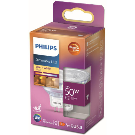 Philips ampoule led spot gu53 50w blanc chaud compatible variateur