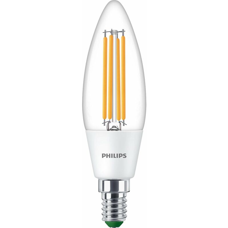 Ampoule led Ultra Efficient culot E14, format flamme, classe énergétique a, 40W, 4000K Blanc froid, transparente, verre - Philips