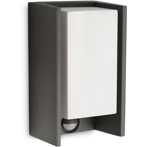 Philips – Applique murale détecteur de mouvement 1x15W – Résistante aux intempéries IP44 – Lumière chaleureuse – Design anthracite pour extérieur