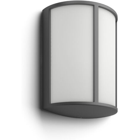 Philips – Applique murale LED 600 lumens – Aluminium moulé anthracite – Résistante aux intempéries IP44 – Dimensions 24,6 x 8,8 x 18 cm