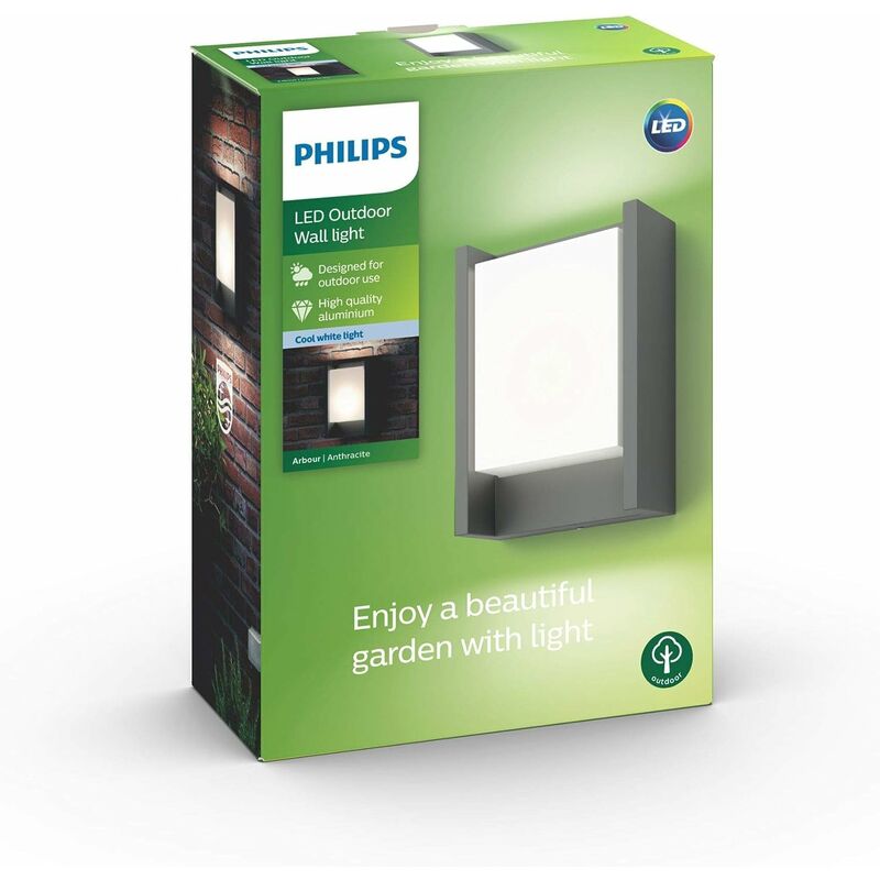Nero Giardino ed Esterni 6W Philips Capricorn Lampada LED da Parete 
