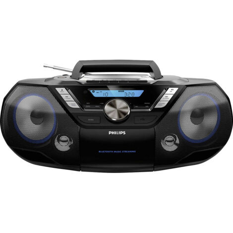 Philips AZB798T CD-Radio DAB+, UKW Bluetooth®, CD, Kassette, USB Schwarz