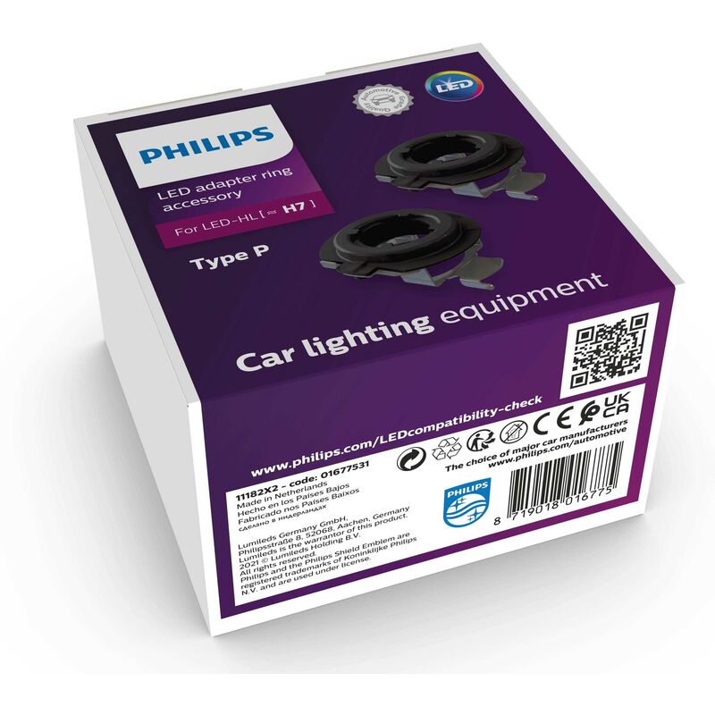 Douille pour ampoule de voiture 11182X2 Culot PX26d Type de construction (ampoule de voiture) H7 W074002 - Philips