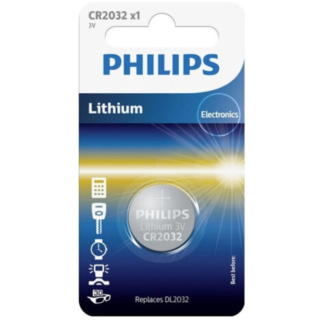 PHILIPS BATTERIE CR2032 3V Lithium 1 Stück