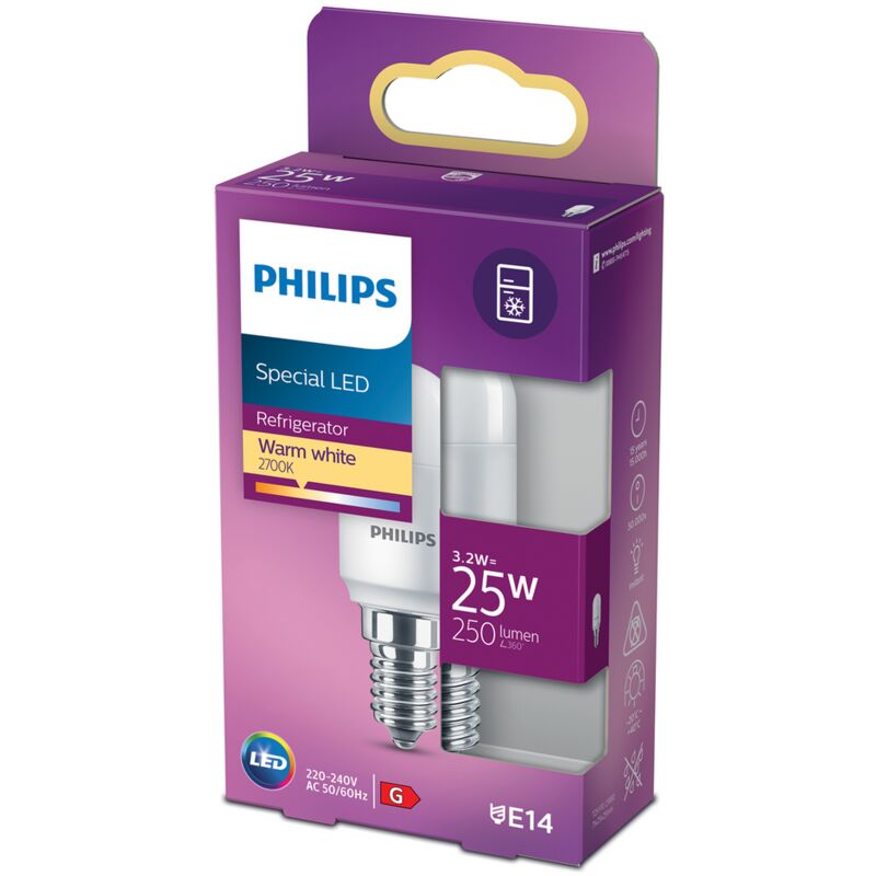 

Philips - Bombilla LED 25W T25 E14 luz blanca cálida, mate, no regulable