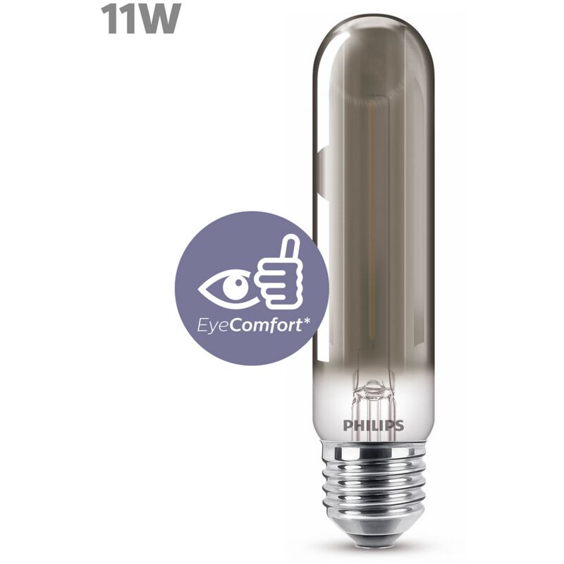 

Philips - Bombilla LED Cristal, 11W, E27, Forma Tubular, Efecto ahumado, No regulable