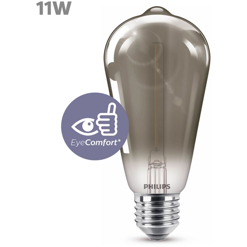

Philips - Bombilla LED cristal 11W forma pera E27 ahumada , no regulable