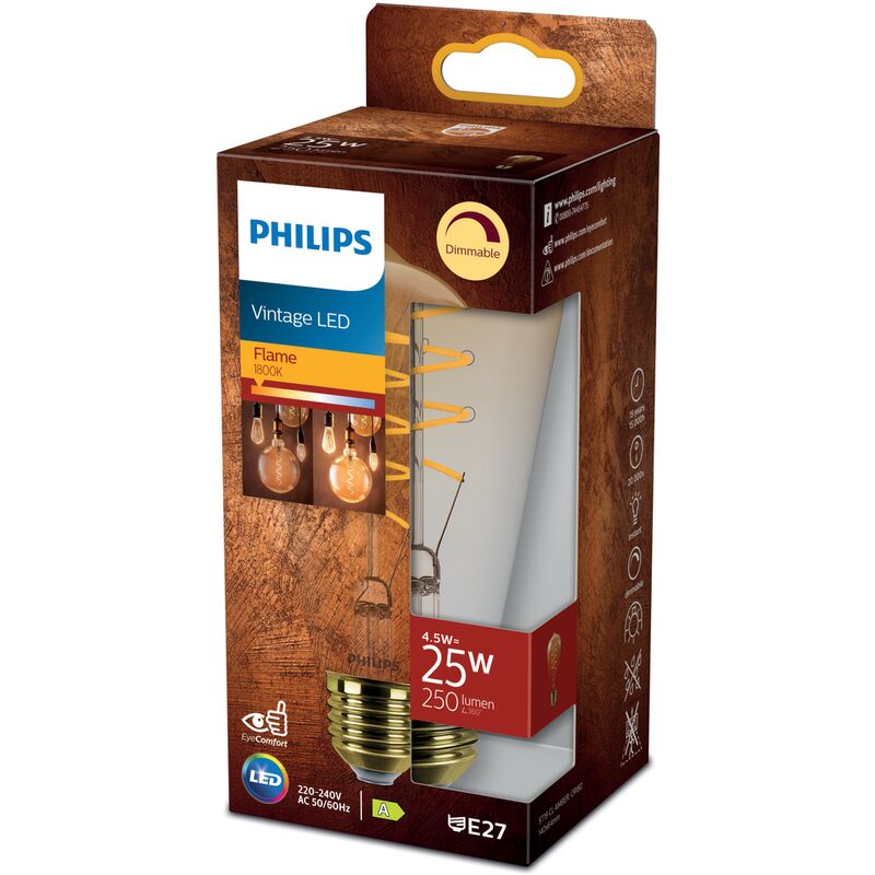 

Philips - Bombilla LED cristal 15W forma pera E27 degradada, regulable