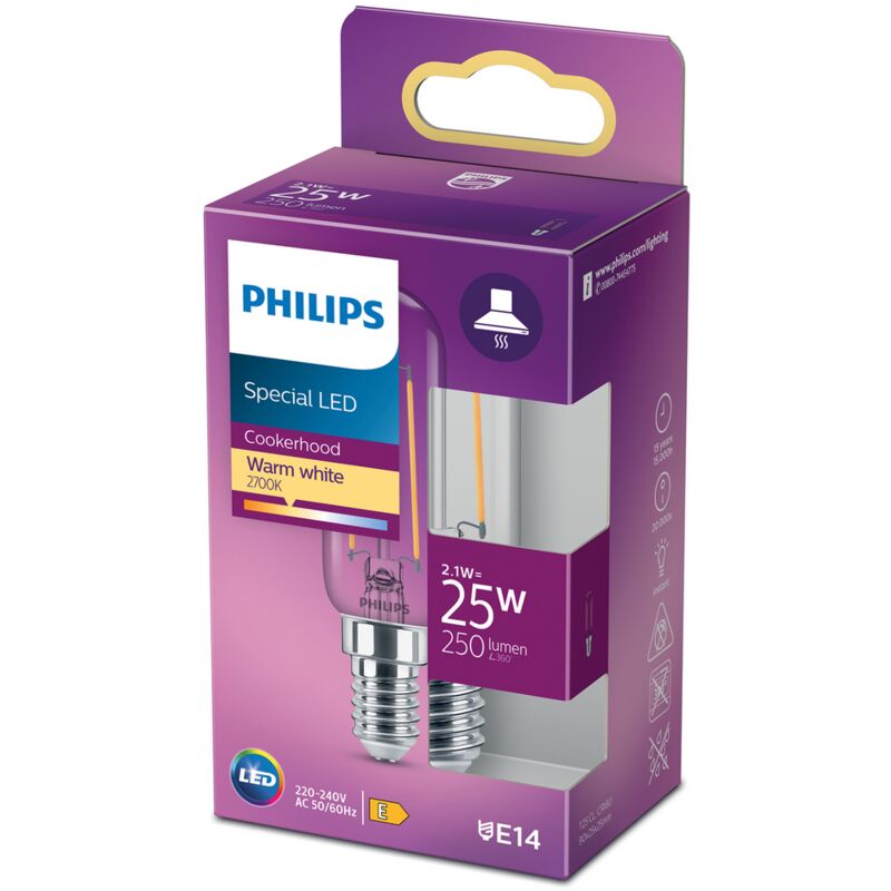 

Bombilla LED cristal 25W T25L E14, transparente, no regulable - Philips