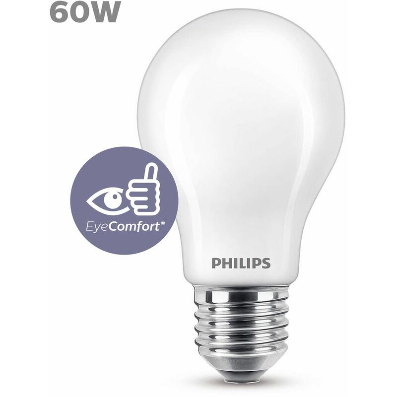 

Bombilla LED Cristal, 60W,E27, Estándar, Mate, Luz Blanca Cálida, No Regulable - Philips