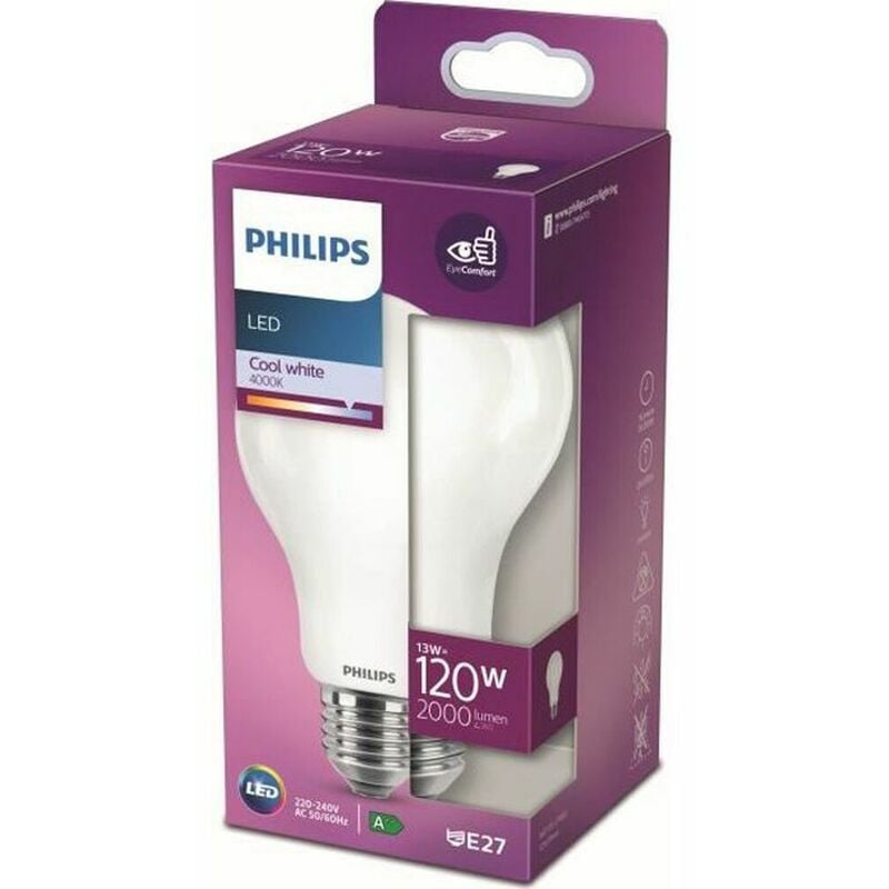 

Bombilla standard led e27 13w 2.000lm 4.000k luz dia - Philips