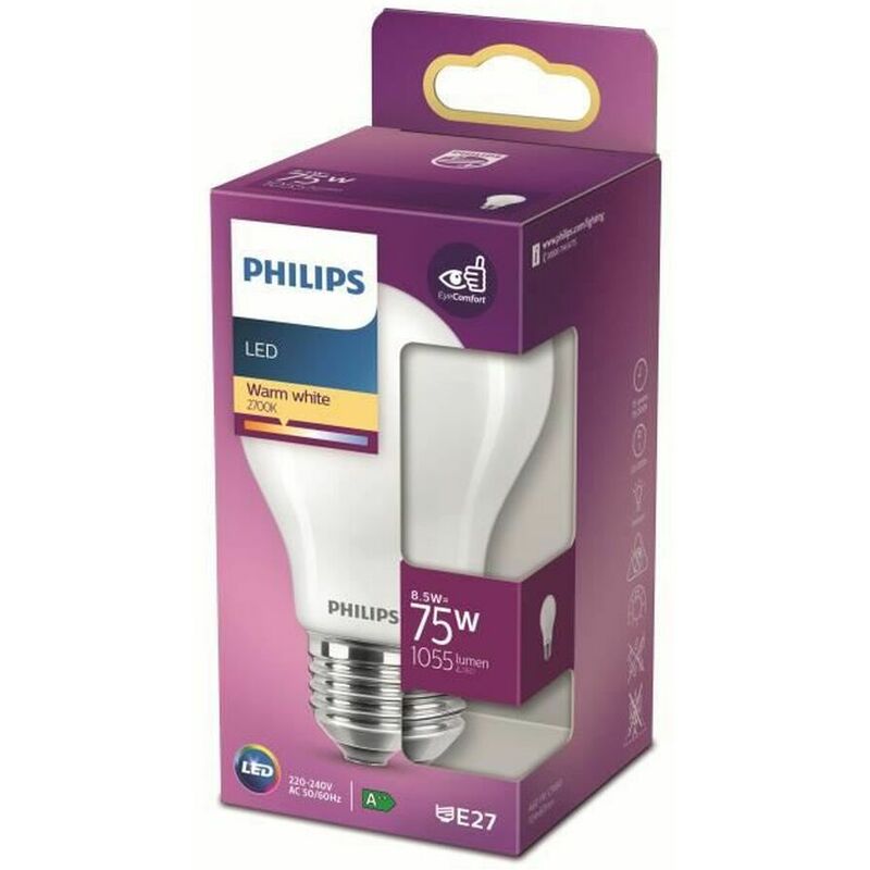 

Bombilla standard led e27 8,5w 1.055lm 2.700k luz calida - Philips