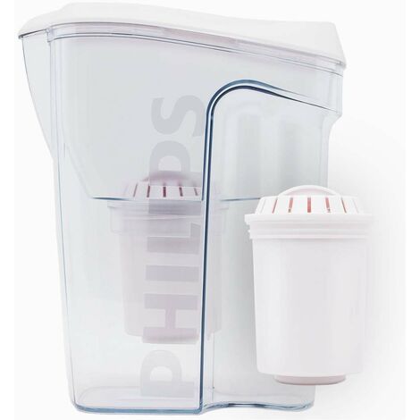 Philips Carafes filtrantes - Carafe filtrante avec micro-filtration, 1500 ml, blanc/limpide AWP2918/10