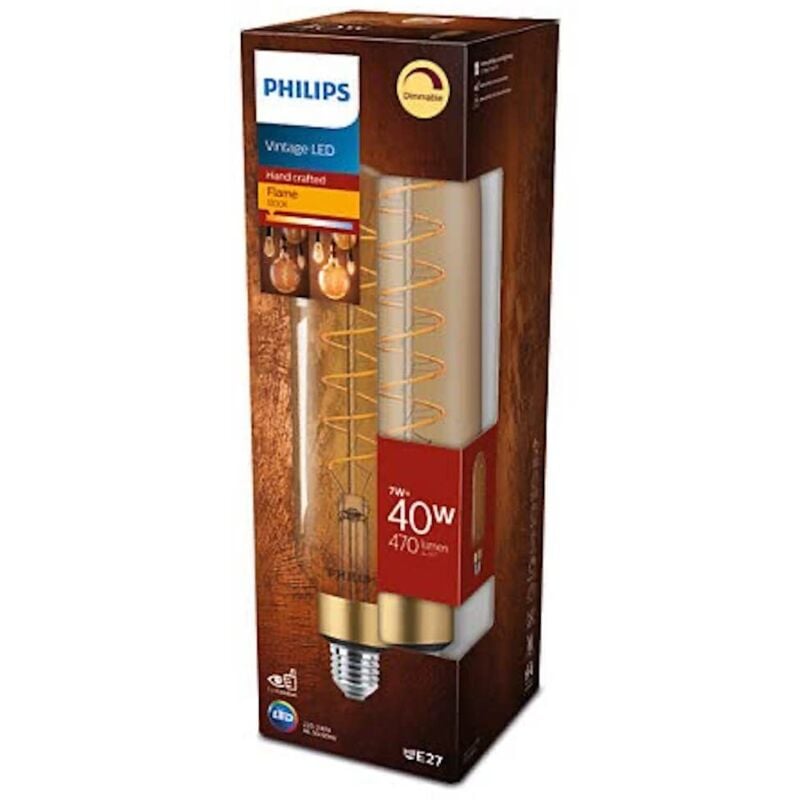 Philips - ampoule led Stick Giant T65 E27 40W Ambrée, Compatible Variateur, Verre