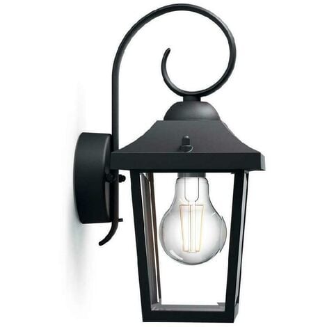 Philips consumer applique da muro buzzard attacco grande e27 da esterno ip44 colore nero 915005309001 17236/30/pn 1723630pn