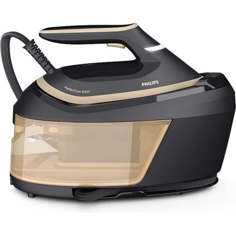 Philips Domestic Appliances Perfectcare 6000 Series Ferro Da Stiro Con Caldaia 2400 W, Colpo Di Vapore 600 g, Pressione 8 Bar, Tecnologia Optimaltemp, Serbatoio 1.8 L, Psg6064/80, Nero Oro