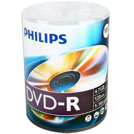 Philips DVD-R 16x, 100 pièces en Shrink (DM4S6U00F/00)