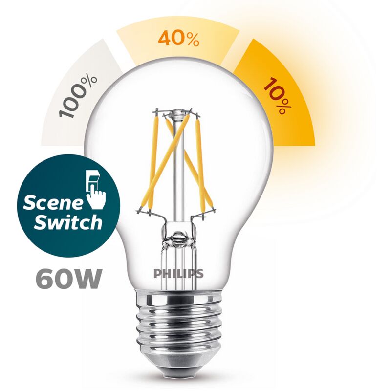 

Philips - Estándar Estándar, 7,5 W, 60 W, E27, A+, 806 LM, 15000 h