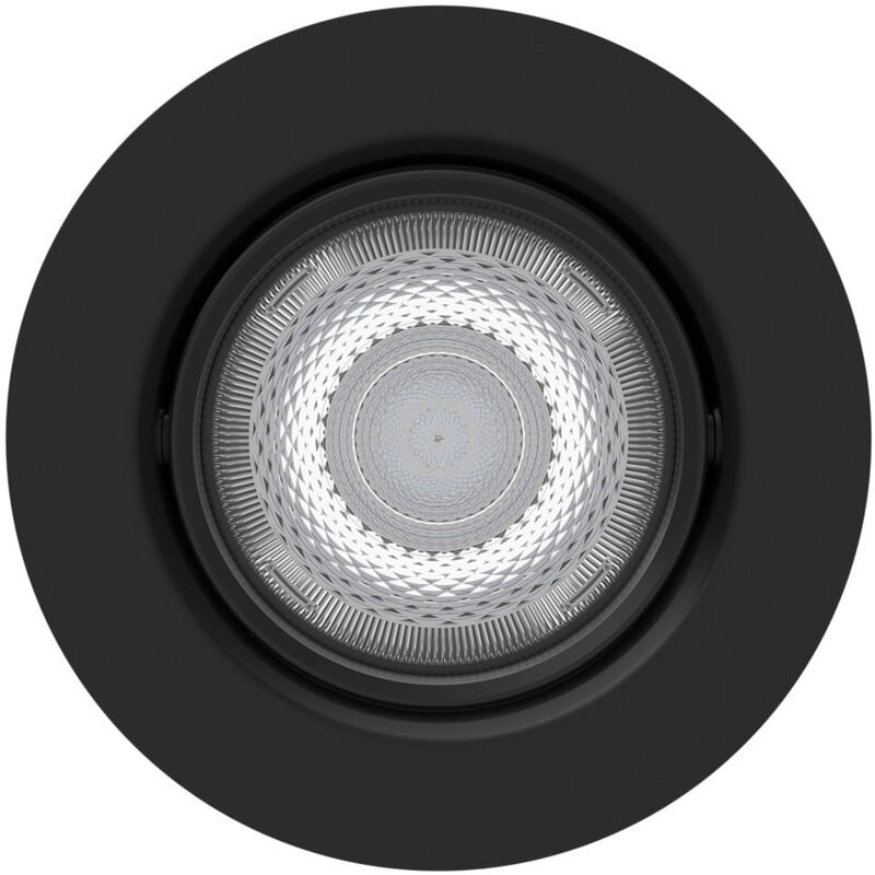 Philips Spot LED encastrable IMPALA, intensité variable, 6W, Noir, 5x5x9 cm, 2200-2700K, 500 lumen