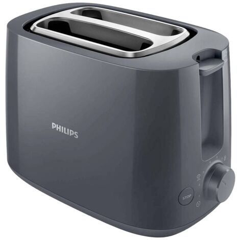 Philips – Grille-pain 2 fentes 900W – Réglage 8 niveaux de brunissage – Support intégré pour petits pains – Dimensions 156x275x188mm - HD2581