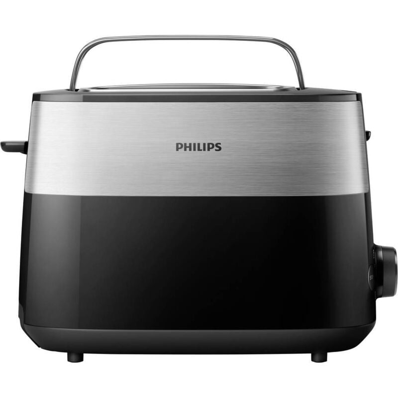 Philips - HD2516/90 Daily Grille-pain acier inoxydable, noir - acier inoxydable, noir