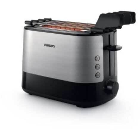 Philips HD2639 Viva Collection Tostapane con Lati in Metallo e Pinza per Sandwich 730W