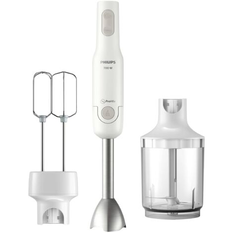 Philips Home HR2546/00 Mixeur plongeant 700 W fonction turbo, avec embout hâchoir blanc D295252