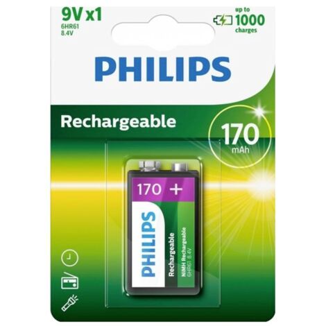 Philips HR22 Pile rechargeable 6LR61 (9V) NiMH 170 mAh 8.4 V 1 pc(s) Y131953