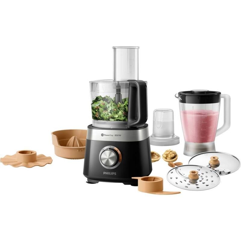 Philips - HR7530/10 Viva Robot de cuisine 850 w acier inoxydable, noir - acier inoxydable, noir