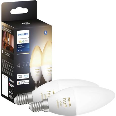 Philips Hue Ampoule à LED (extension) 871951435673300 CEE: G (A - G) Hue White Amb. Doppelpack 2x470lm E14 5.2 W de blanc chaud à blanc froid W247032