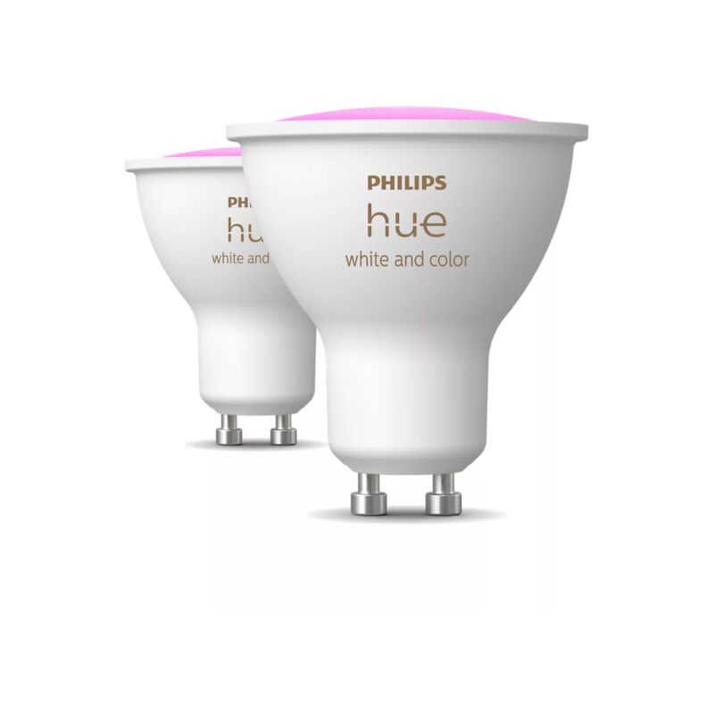 Philips - hue ampoules led colorées intelligentes gu10 2x4.2w 2000-6500k 2pcs - 22981500