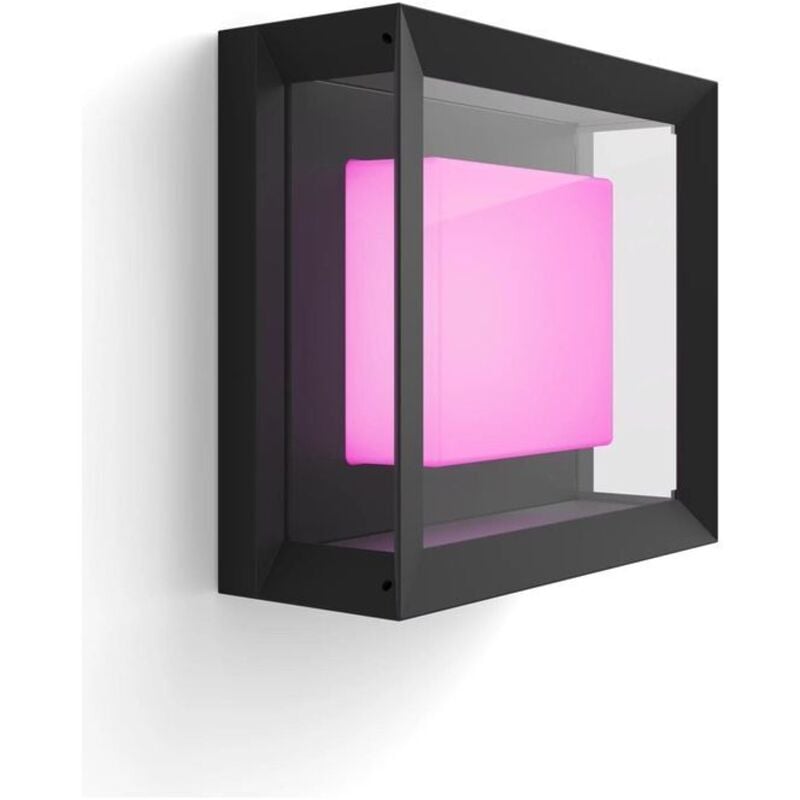 Philips Hue White and Color Ambiance Econic, Lampada Smart led da Parete per Esterni, Led Integrato, 15W, Nero